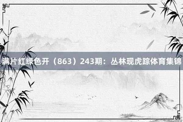 满片红绿色开（863）　　243期：丛林现虎踪体育集锦