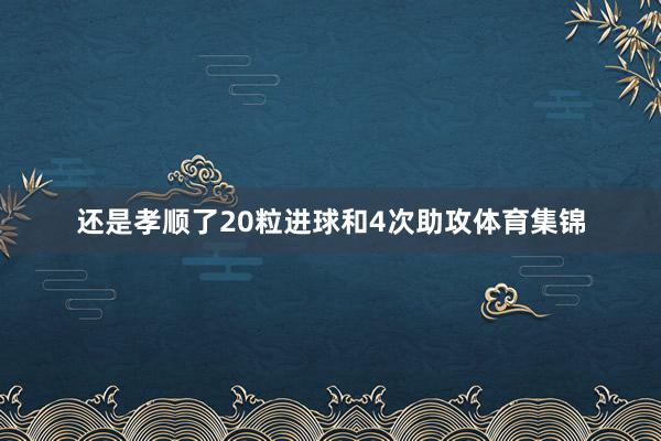 还是孝顺了20粒进球和4次助攻体育集锦